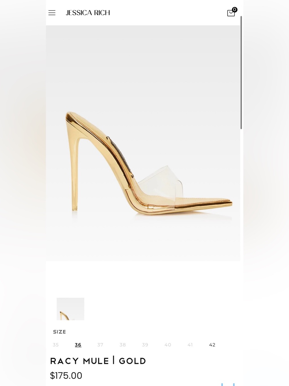 JESSICA RICH RACY MULE | GOLD - EU 38/US 8 New in Box!